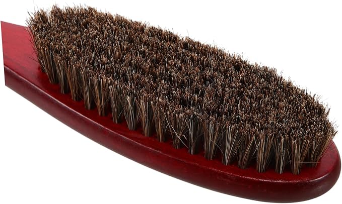 NOLITOY Portable Horsehair Shoe Cleaning Brush Handle for Polishing and Dust Removal for Footwear Care