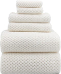 YTYC 39x78 Bath Sheets Set,Towels for Bathroom,White,6-Pieces | 2 Extra Large Bath Towels, 2 Hand Towels, 2 Washcloths, Super Soft,Highly absorbent,Hanging Loop,80% Polyester