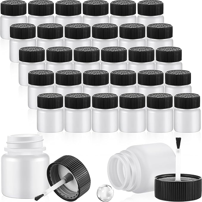 Maxcheck 180 Pcs Empty Touch Up Paint Bottles Container 1oz 30ml Reusable Small Paint Bottles with Brush Applicator and Mixing Ball for Fix Chips Scratches Auto Car
