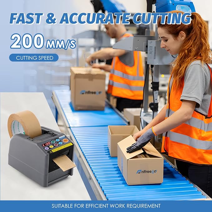Automatic Tape Dispenser, Electric Ribbon Cutting Machine | Upgraded Silicone Wheel for 6-60mm Width Tape/Ribbon, Max. Cutting Length 999mm, 110V, Unsuitable for Elastic Ribbons