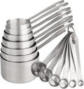 Measuring Cups and Spoons Set, 18/8 Stainless Steel Measuring Cups and Spoons, Metric & US Metal 7 Kitchen Measure Cups & 6 Measuring Spoons, Baking Measuring Tools Set 13