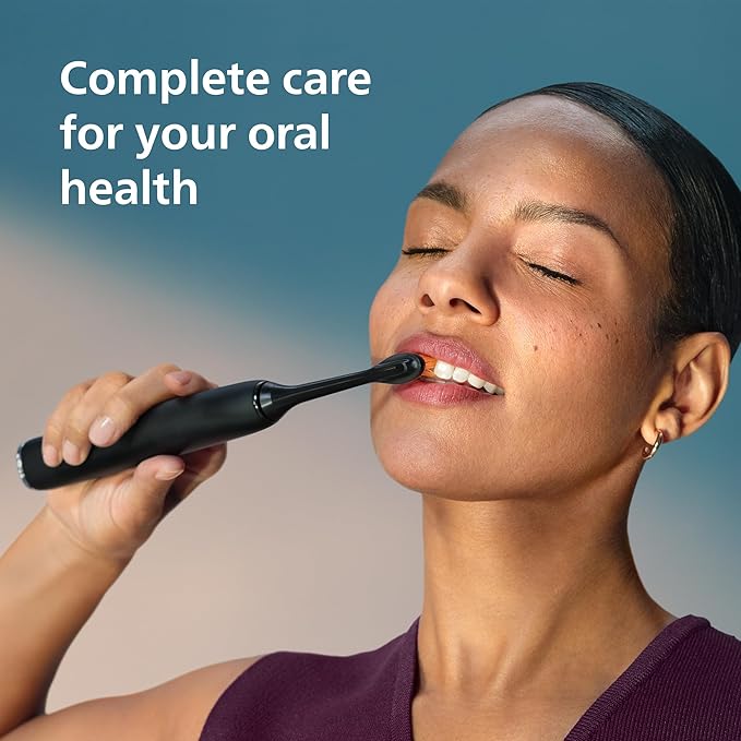 Philips Sonicare DiamondClean Smart 9300 Electric Toothbrush - Sonic Toothbrush with App, Pressure Sensor, 12 Brushing Settings, Replacement Reminder, Travel Case, Black, Model HX9903/15