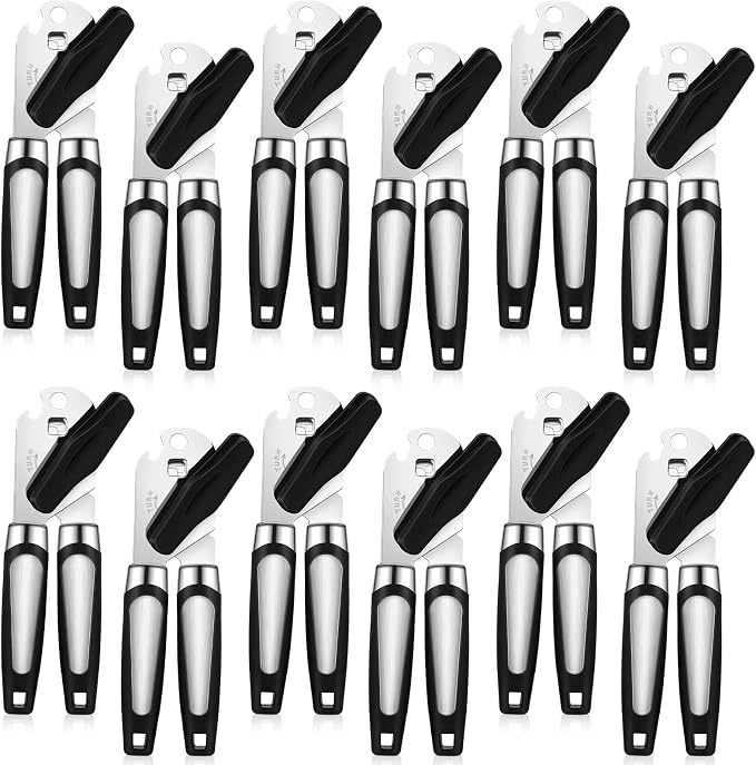 Gisafai 12 Pcs Manual Can Opener Bulk with Sharp Blade Smooth Edge Multifunctional Kitchen Gadget Handheld Openers Large Handheld Knob Can and Bottle Animals for Dorm Kitchen Essentials Gifts