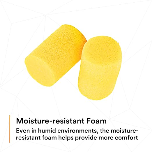 3M Ear Plugs, E-A-R Classic 312-1201, 200 Pairs of Disposable Earplugs, 1 Pair/Poly Bag, Uncorded, Noise Reduction Rating 29 dB NRR, Foam, Regular Size, Roll Down, Compliant with ANSI/ASA S12.71-2018