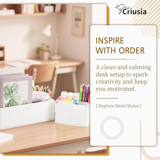 Criusia 26 Pack Drawer Organizer for Clothes, Foldable Dresser Dividers with 3 Sizes, Fabric Storage Bins – White