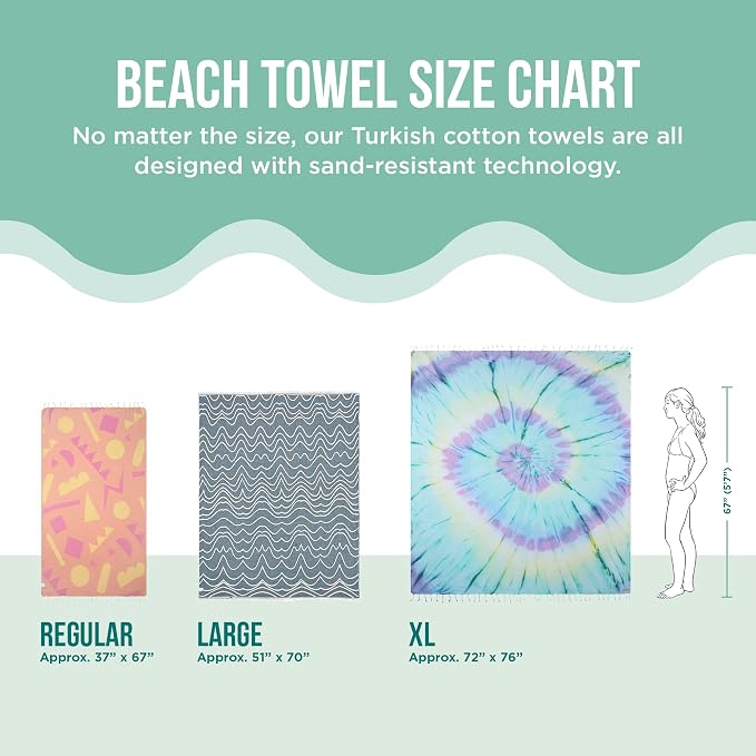 Sand Cloud Turkish Beach Towel - Sand Resistant & Quick Dry Towel - 2 Pack | 100% Certified Organic Turkish Towel - Bath Towel or Beach Blanket for Picnic - As Seen on Shark Tank - Gocek (Black)