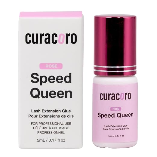 Curacoro Bubblegum Pink Eyelash Extension Glue 5ml, 0.5-1s Dry Time | Extra Strong Adhesive for Salon Use, for Trained Lash Technicians Only