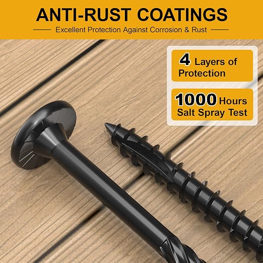 #14 x 6 Wood Structural Lag Screws | 108Pcs Star Drive Decking Wood Screws, Rust Resistant Timber Screws for Timber/Log/Landscaping Wood