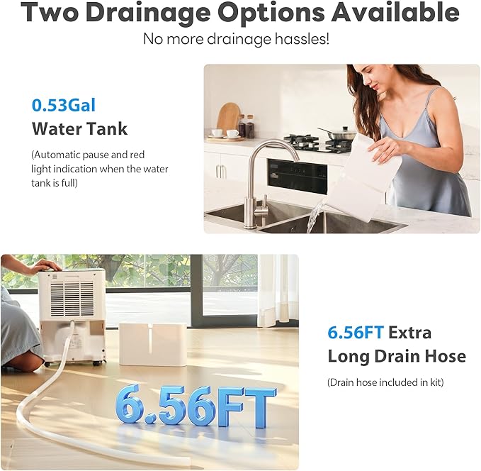 34Pint Dehumidifier for 2500Sq.Ft, Compressor Dehumidifiers for Home, Front LED Digital Humidity Display&Quiet Dehumidifier for Basement, Bedroom, Bathroom, with 6.56FT Drain Hose DH1800S
