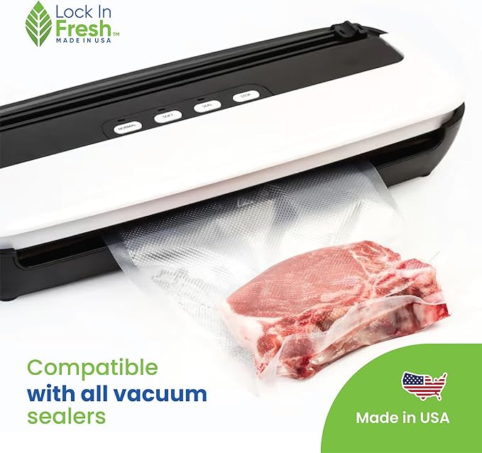 Vacuum Sealer Bags for Food - Heavy Duty Food Saver Vacuum Sealer Bag Rolls - Sous Vide, Seal a Meal Bags, 8-pack, 11" x 16' - Made in the USA