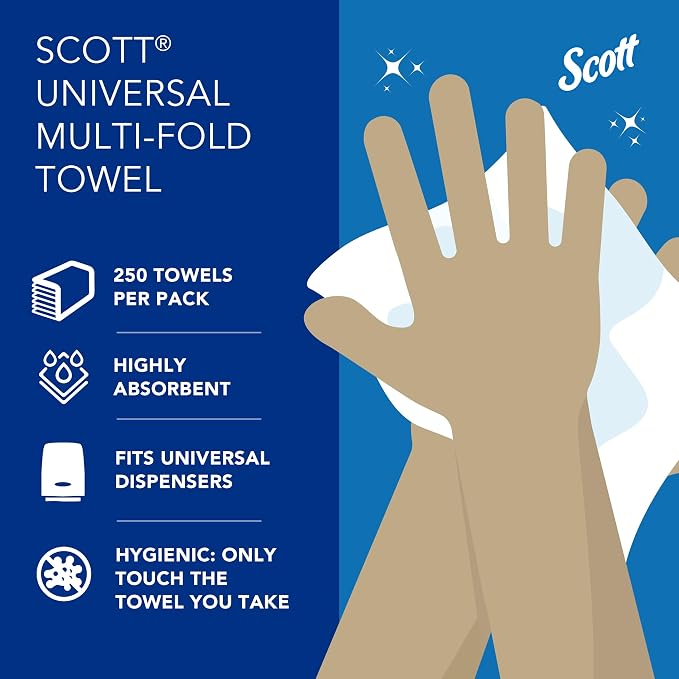 Scott Professional Multifold Paper Towels, 2 Packs x 250 Sheets (60055)