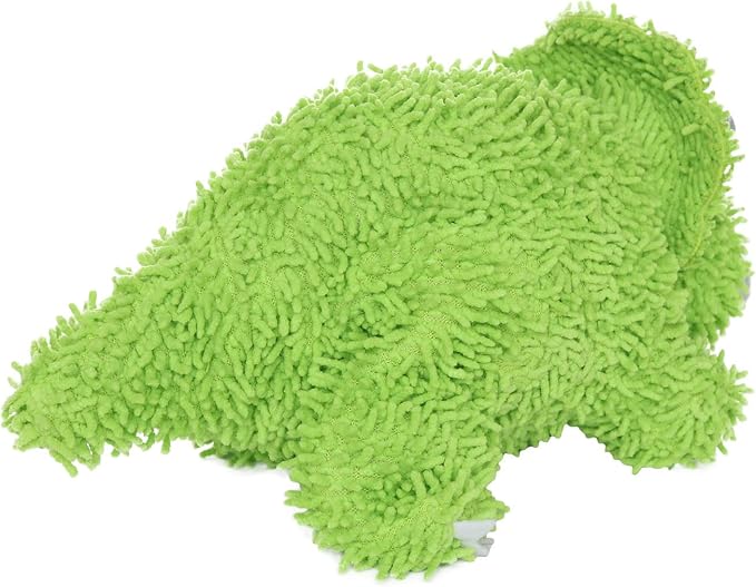 MIGHTY Tuffy Microfiber Medium Ball Triceratops Dog Toy | Ultra Durable Plush Toy with Multiple Layers & Reinforced Seams , Washable and Floats , Mighty® Construction