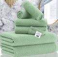 VOOVA & MOVAS 6PC Towel Set, 100% Cotton, Mint | 2 Large Bath 30x56 In, 2 Hand 18x28 In, 2 Wash Cloths 13x13 In, Quick Dry, Thick, Soft, Towel Gift Set