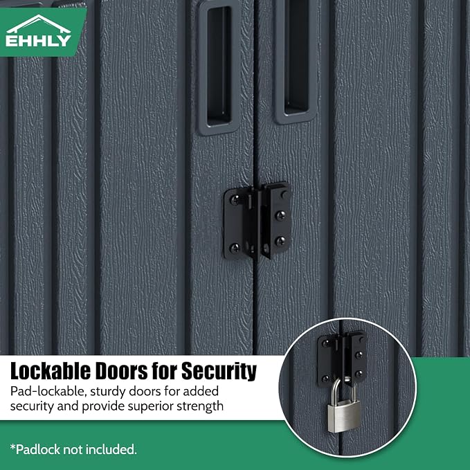EHHLY Heavy Duty Tall Storage Cabinet Outdoor Weatherproof, 28 Cuft Garage Storage Cabinet with 4 Adjustable Shelves, Lockable Kitchen Pantry Closer Organizer, 31Wx23Lx66H, Sage Grey