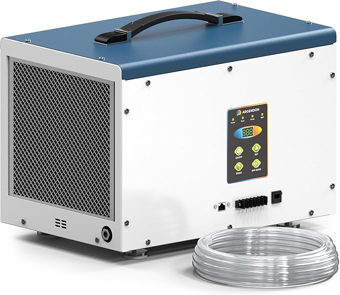 ARGENDON Commercial Dehumidifiers with Pump and Drain Hose for Crawlspace, Basement, 120 PPD Crawl Space Dehumidifier for Large Spaces, Job Site, Under House, Auto Defrost, 5-Year Limited Warranty