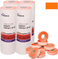 Perco Fluorescent Red Price Marking Labels - 44,000 Blank Labels for Garvey Contact 22-6/22-7/22-8 Price Gun with Ink Roll Included - 36 Rolls, 4 Sleeves - Made in USA