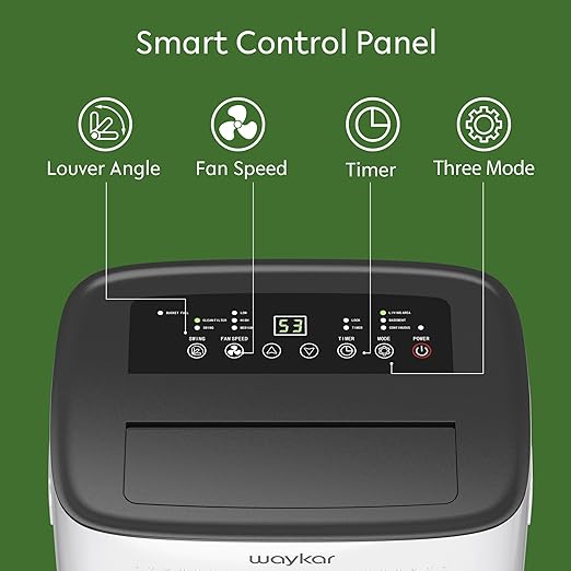 Waykar 150 Pint 7,000 Sq.Ft Dehumidifier for Basement & Home, Large Room, Smart Compressor Dehumidifier with Drain Hose & Tank for Commercial, 30%-80% Humidity Control, 92° Auto Swing, Auto Defrost.