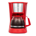 Holstein Housewares 5 Cup Drip Coffee Maker – Compact and User-Friendly with Auto Pause & Serve, Reusable Filter, Measuring Spoon & Glass Carafe, Office & Dorm Use, Red