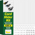 AZEN Cord Hider Kit, 630in Cord Covers for Wires on Wall, Paintable Wire Covers for Cords on Wall, Self-Adhesive Cable Hider Cord Organizer, Wire Hiders, 40X L15.75in X W0.96in x H0.57in