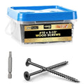 #10 x 3-1/2” Deck Screws, 1000Pcs Star Drive Wood Screws | Rust Resistant Timber Screws for Timber/Log/Landscaping Wood, T25 Star Bit Included, Black