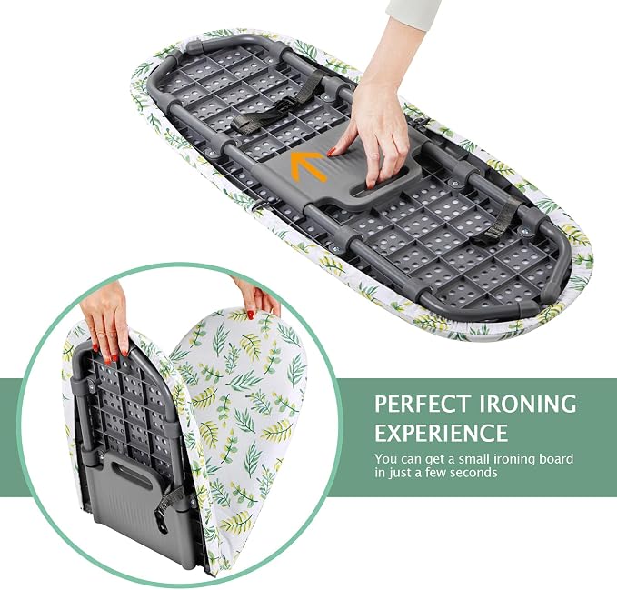 SheeChung Small Ironing Board 12"x32",Foldable Tabletop Ironing Board | Cotton Cover and Heat Resistant Pad,Portable, Non-Slip Feet,Compact,Space Saving,Fits for Home Laundry Sewing Room Dorm
