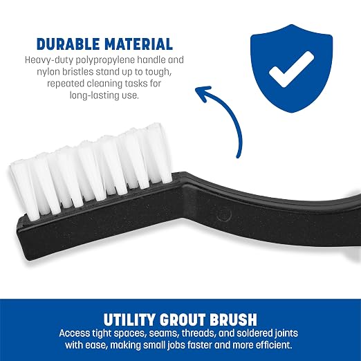 SPARTA Flo-Pac 7" Utility Brush with Nylon Bristles for Detail Cleaning (Pack of 12)