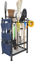 Garden Tool Organizer, Garden Yard Tool Rack for Garage, Garage Organization and Storage, Metal Yard Tools Storage up to 46 Tools/Rake/Broom/shovel/, Suitable for Garage, Yard, Patio, Shed
