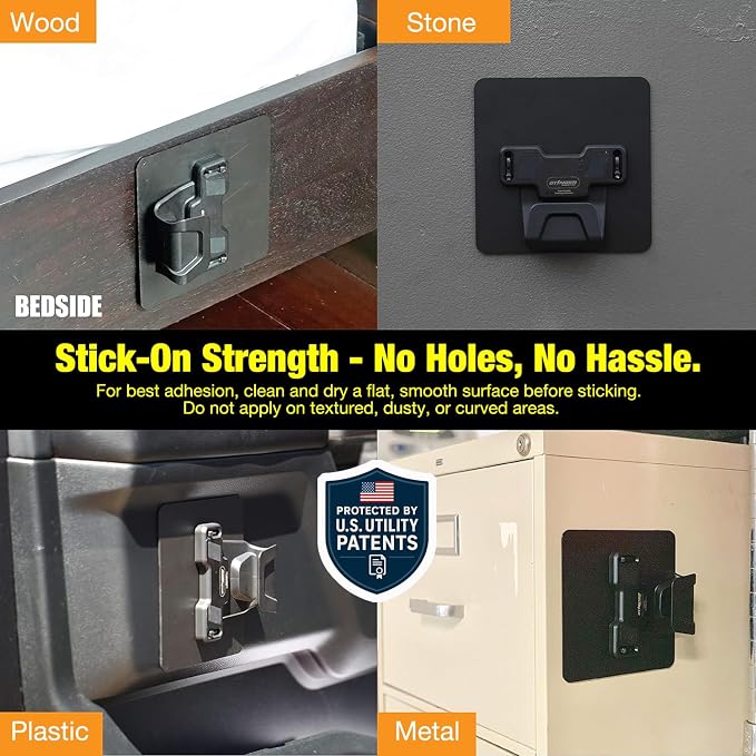 Stinger Magnetic Gun Mount Rack w/Trigger Guard Protection, Gun Holder Conceal in Car, Truck, Vehicle, Desks, Safes, Walls, Gun Magnet for Handgun Rifle Shotgun Pistol Revolver