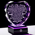 Arikyrist Gifts for Sister Mothers Day Sister Birthday Gifts Crystal Heart Keepsake with LED Light Base Sisters Gifts from Sister Brother for Christmas