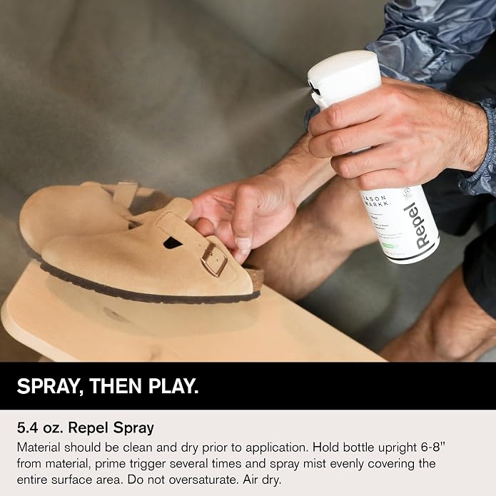 Jason Markk Repel Spray & Suede 3-Piece Cleaning Kit Bundle, Shoe & Sneaker Cleaner, Brush & Stain Eraser, Non-Aerosol Water & Stain Repellent Spray, Safe for Leather, Suede, Nubuck, Cotton, Knits