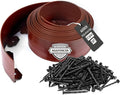 AggFencer Landscape Edging 4in Garden Edging Borders No Dig 50ft | Flexible Landscaping Edging Kit for Flower Bed Lawn Yard Grass Brown with 92 Pcs Spikes