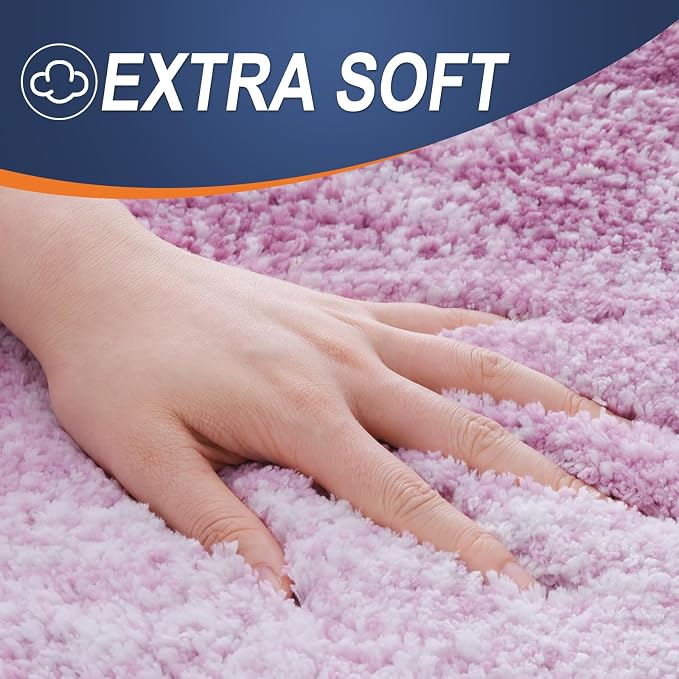 OLANLY Bathroom Rugs Mat 34x21, Extra Soft Absorbent Microfiber Bath Rugs, Rubber Backing, Quick Dry, Washable Bath Mats for Bathroom Floor, Tub and Shower, Home Decor Accessories, Pinkish-Purple