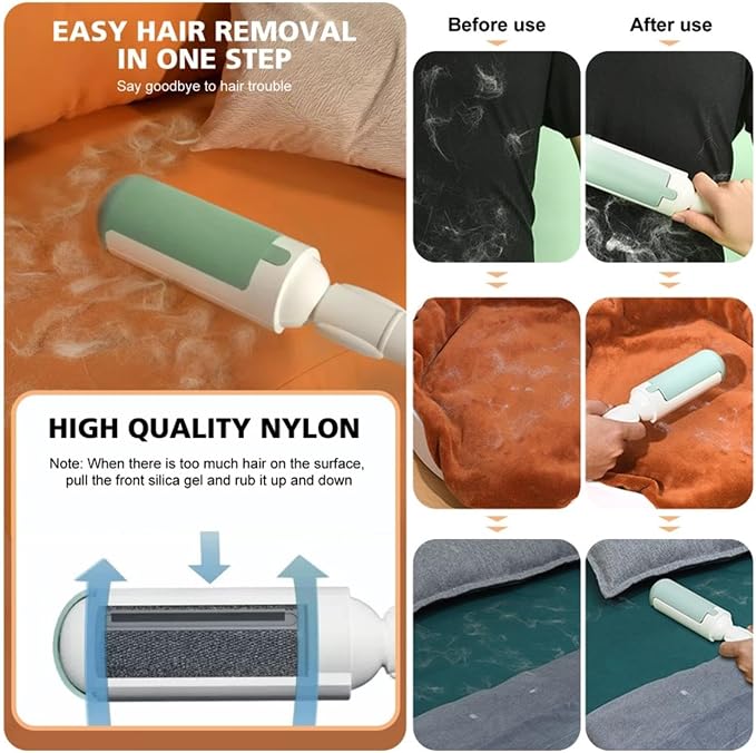Carpet hair remover tool，Pet Hair Remover Brush Clothes Electrostatic Multi-Purpose Brush Clothes Fluff Dust Catcher Cat Dog Hair Adhesive Brushes-B-Grey, Jtmfqjq16
