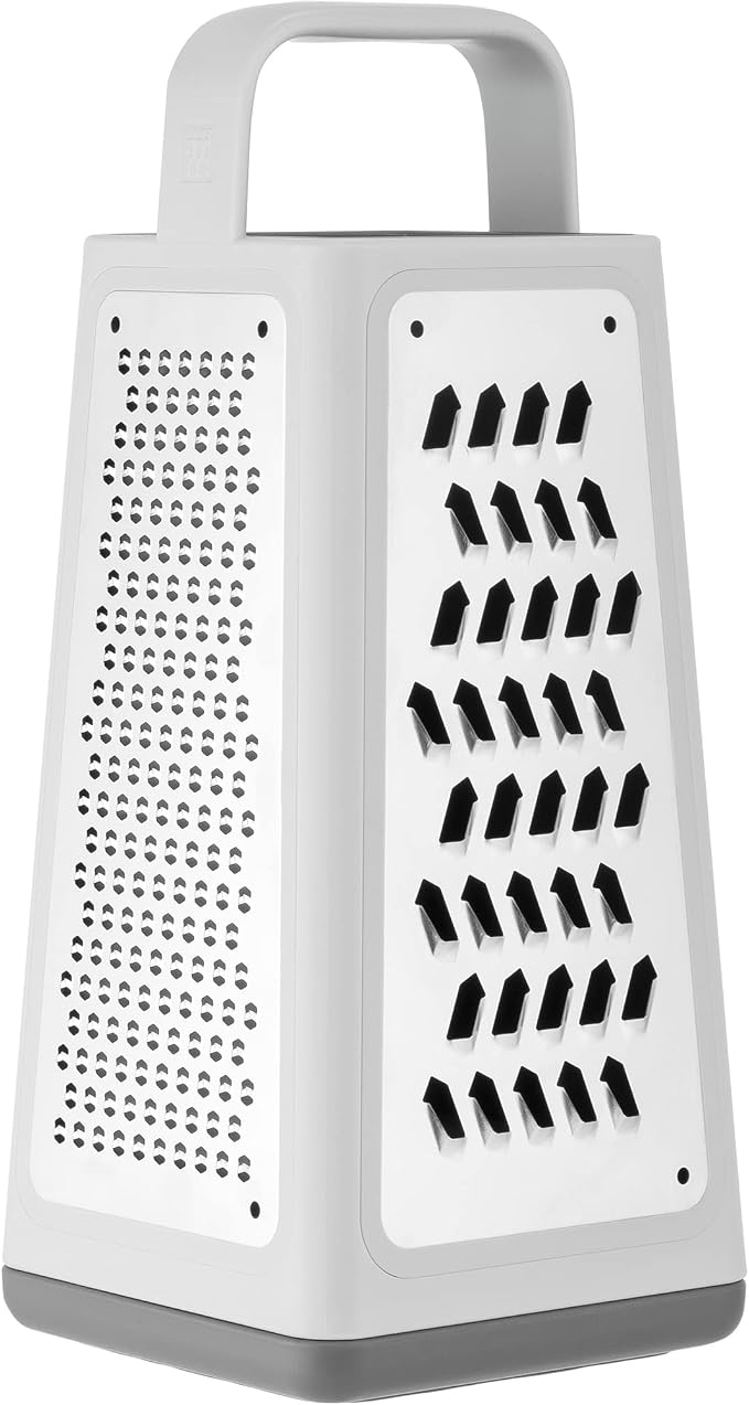 ZWILLING Z-Cut Tower Multifunctional Box Grater, Faster Grating Technology, Cheese Grater, Zester, Garlic grater, Slicer, Rasp Grater and more, Gray