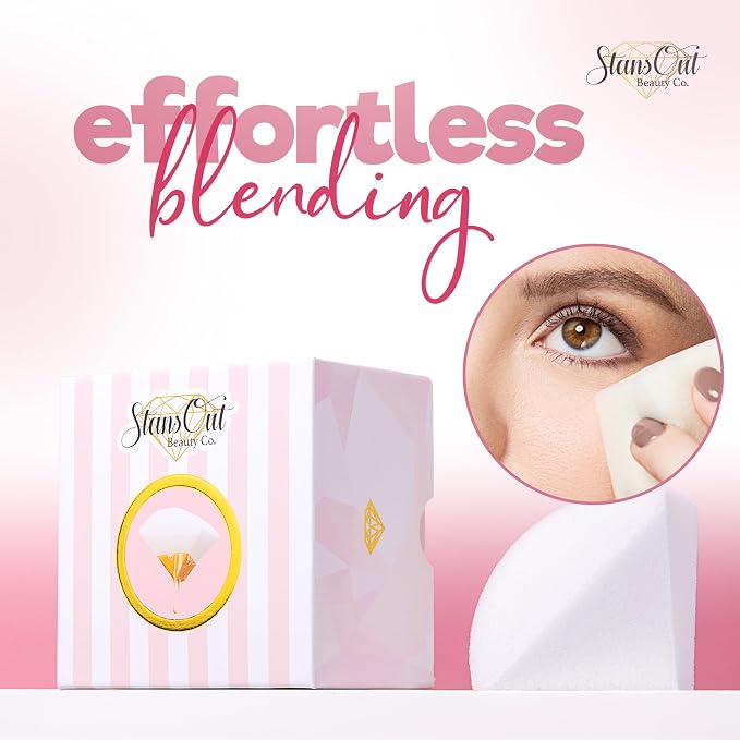 StansOut Memory Foam Makeup Sponge – No-Water-Needed Blender for Liquid, Cream & Powder Foundation – Airbrush Finish, Flawless Application