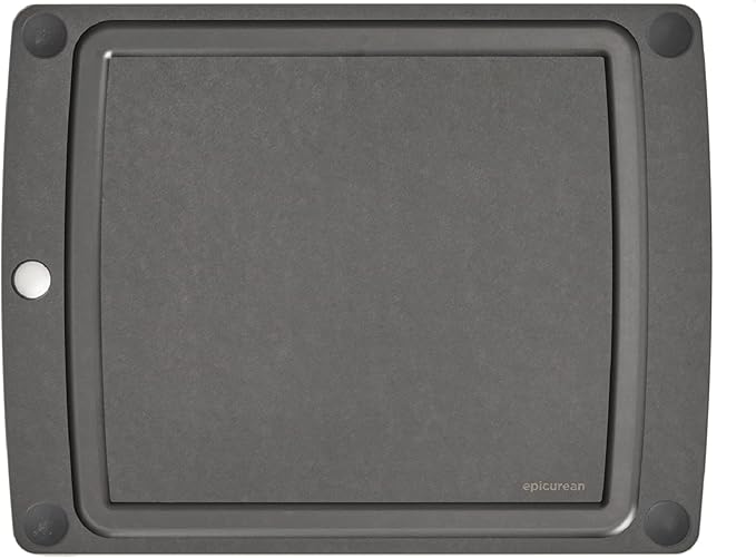 Epicurean All-In-One Cutting Board with Non-Slip Feet and Juice Groove - Non-toxic, Dishwasher Safe, Made in the USA, 14.5" x 11.25", Slate