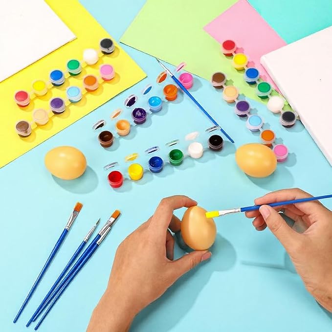 Qilery 840 Pcs Mini Acrylic Paint Set 60 Set 12 Colors Washable Paint Strips 60 Pcs Flat Brushes 60 Pointed Brushes for Arts Crafts Birthday Party Favors(2 ml)