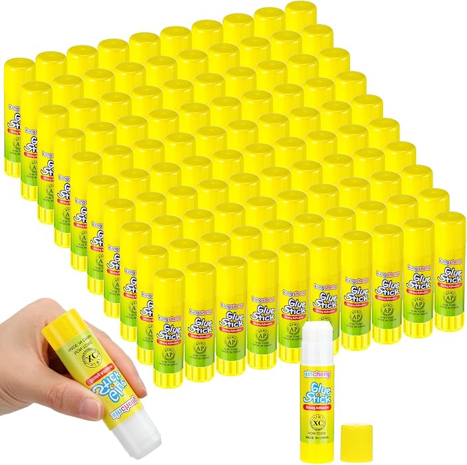 0.53 oz White Glue Stick Washable Glue Stick for Crafts Home School Classroom Students Teachers Employees Scrapbooking Crafting Supplies (100 Pcs)