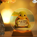 ZHSHWAT Turtle Gifts LED Light Up Crystal Turtle Decor, Christmas Birthday Thanksgiving Retirement Gifts for Women Men, Inspirational Turtle Gifts for Women, Cute Desk Decor with Encouraging Message
