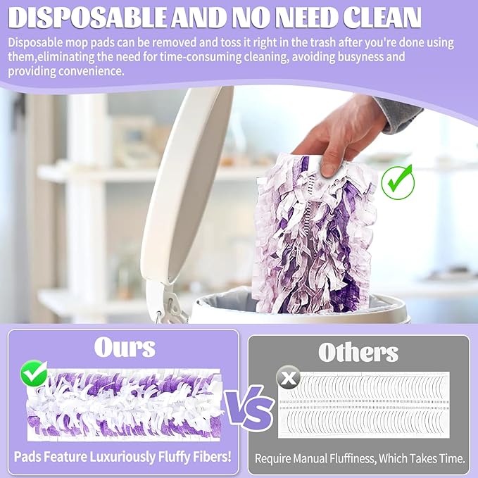 80 Pack Disposable Pads Compatible with Swiffer Power Mop Pads Replacement for Swiffer Power Mop Refills, Multi-Surface &Wood Floor Cleaning