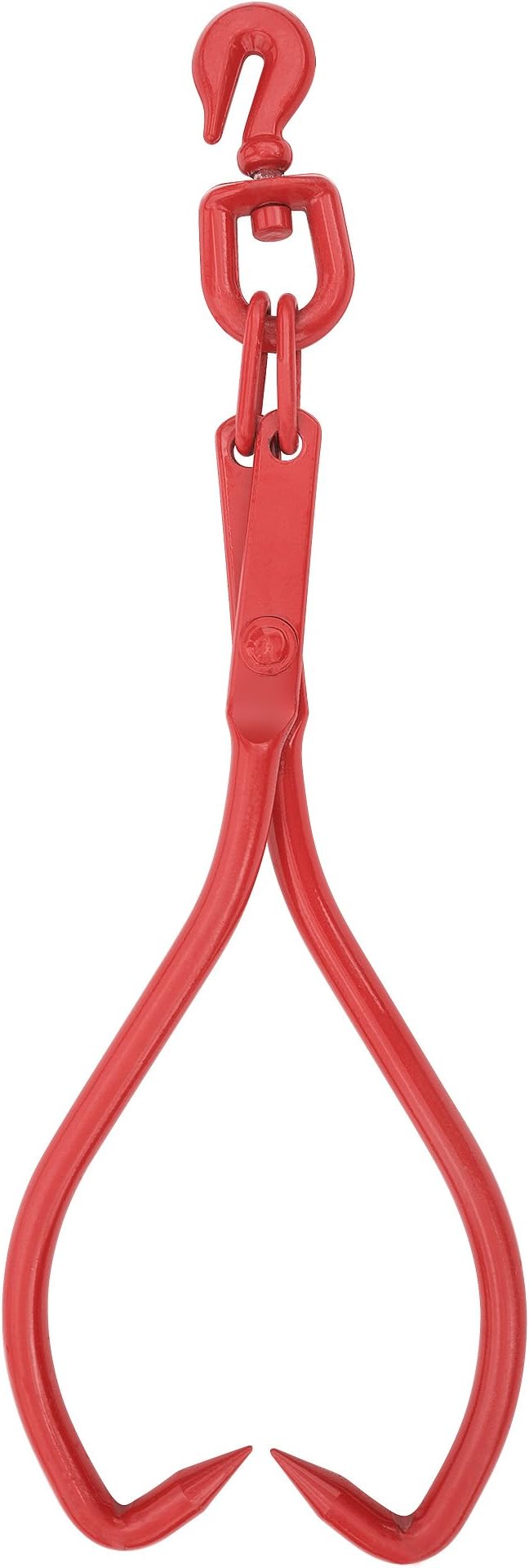 Skidding Tongs – 17-inch Log Grabber with Swivel Hook to Connect with Chain – Logging Tools for Forestry, Timber, and Firewood by Earth Worth (Red)
