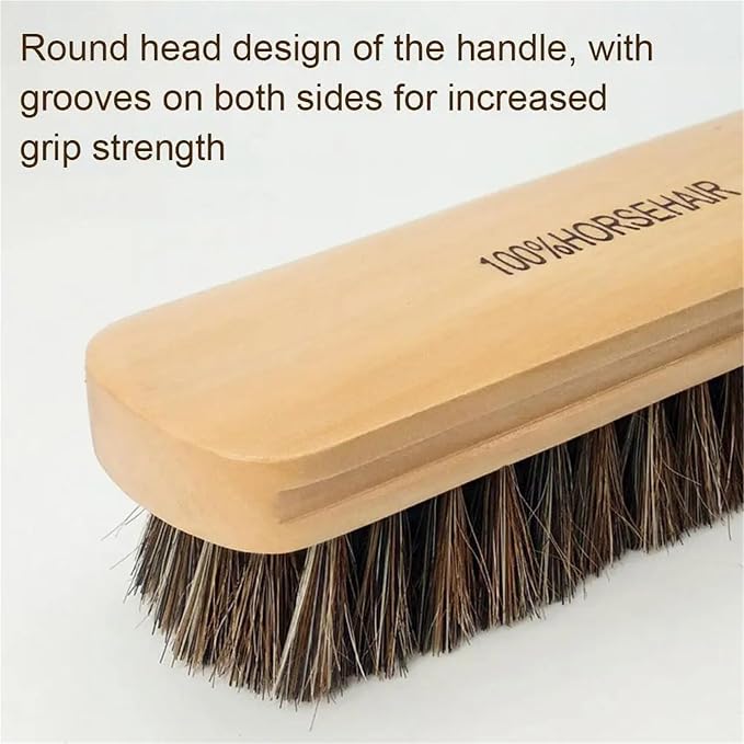 Horse Hair Brushes 12 pcs Car Detail Brush Original Horsehair Wood Brush Automotive Care Daubers Kit Brushes Boots Clean for Leather Shoes, Boots & Purses(Yellow)