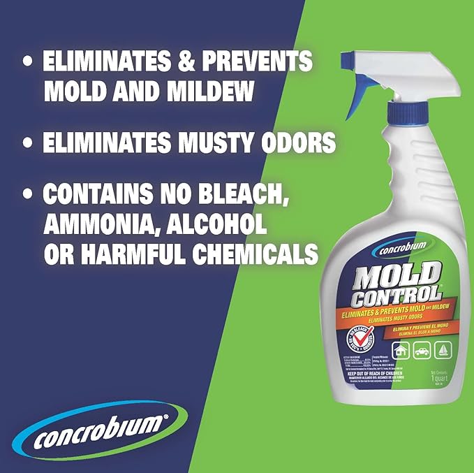 Concrobium Mold Control, 1 Gallon, Mold and Mildew Cleaner for Hard Surfaces, Helps Eliminate and Prevent Mold and Musty Odors, No Bleach Formula for Indoor and Outdoor Use