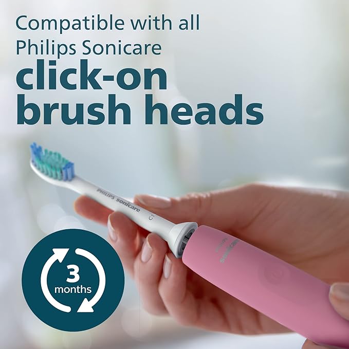 Philips Sonicare 3100 Power Toothbrush, Rechargeable Electric Toothbrush with Pressure Sensor, Deep Pink HX3681/06