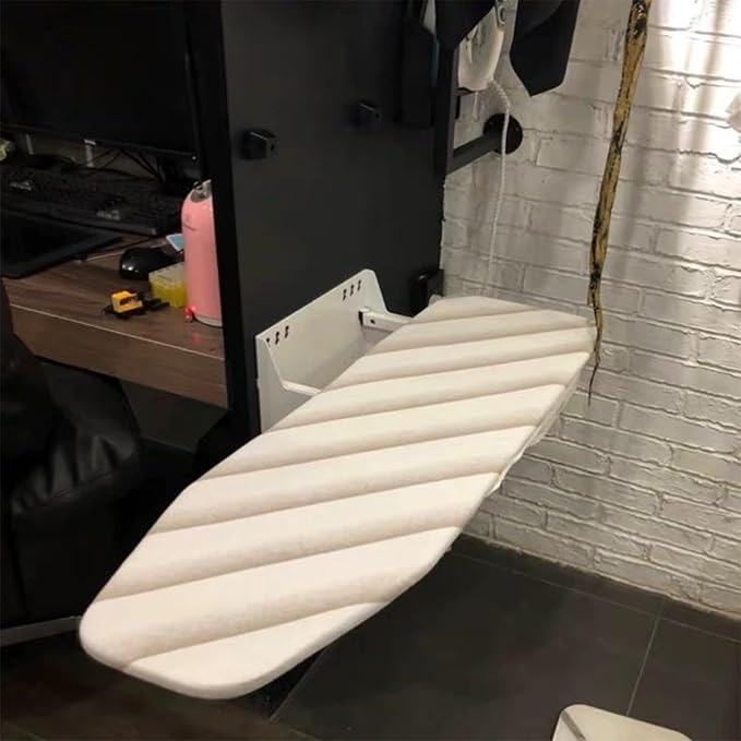 uyoyous Wall Mounted Ironing Board Compact Iron Board 37.8X11.8 Inch | 180° Swivel Foldable Iron Board Hanger with Heat Resistant Cover Ironing Board Holder for Small Spaces, Home & Laundry Room