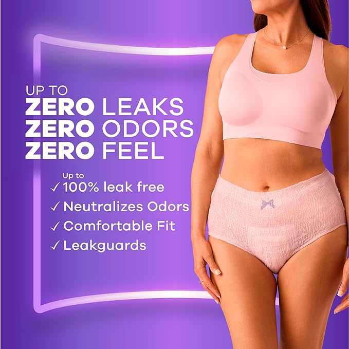 Always Discreet Adult Diapers for Women, Incontinence Underwear, Postpartum Essentials, Disposable Briefs, Max Absorbency, Bladder Leak Protection, Large, 17ct