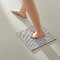 TYUU Small Bathroom Rugs, Non Slip Washable Bath Rugs Super Absorbent Bathroom Rug Thin Quick Dry Low Pile Bath Mats, Light Grey 12"x12"