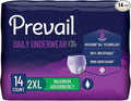 Prevail Daily Underwear Disposable Underwear Female Pull On with Tear Away Seams 2X-Large, PWC-517, Maximum, 14 Ct