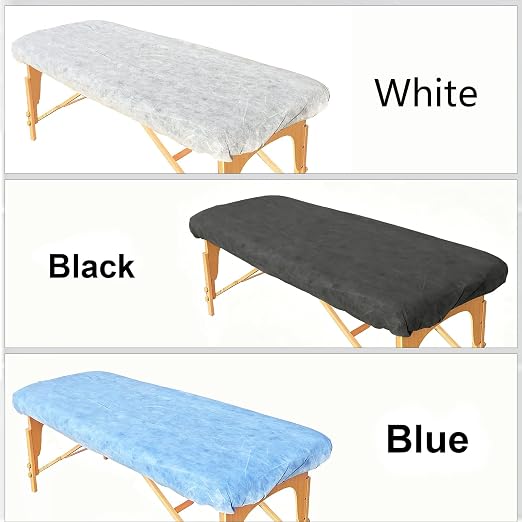 ZMDREAM Disposable Fitted Massage Table Sheets Bed Covers for Massage Beauty Tattoo 82 x 35 inches Black/20