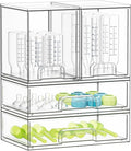 SpaceAid Bottle Storage Organizer Baby - Acrylic Bottles Station Organizer Container, Stackable Clear Drawers for Countertop, Vanity, Bathroom, Cabinet, Pantry Organization, 4 Pack, 2M2L, 14.4" H